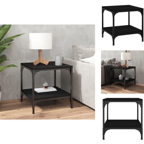 Sofaborde - Living sidebord 40x40x40 cm konstrueret træ sort