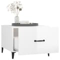 Miniatyrbillede 6 af 10: Sofaborde - Living sofabord med metalben 50x50x40 cm hvid højglans