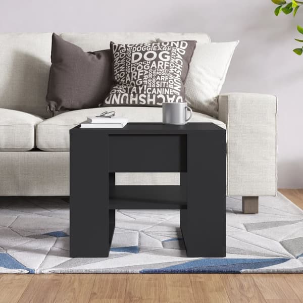 Soffbord - Living Soffbord svart 55,5x55x45 cm konstruerat trä
