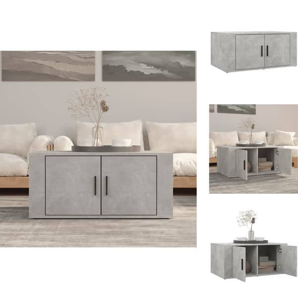 Sofaborde - Living sofabord 80x50x36 cm konstrueret træ betongrå
