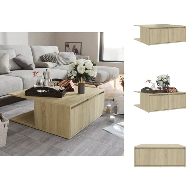 Sofaborde - Living sofabord 80x80x31 cm spånplade sonoma-eg
