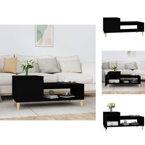 Sofaborde - Living sofabord 100x50x45 cm konstrueret træ sort