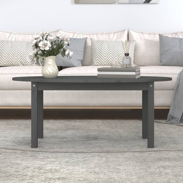 Soffbord - Living Soffbord grå 110x55x45 cm massiv furu