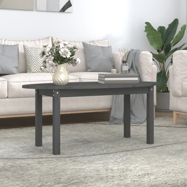 Soffbord - Living Soffbord grå 110x55x45 cm massiv furu