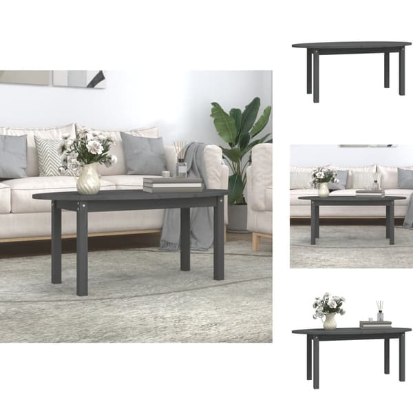 Soffbord - Living Soffbord grå 110x55x45 cm massiv furu