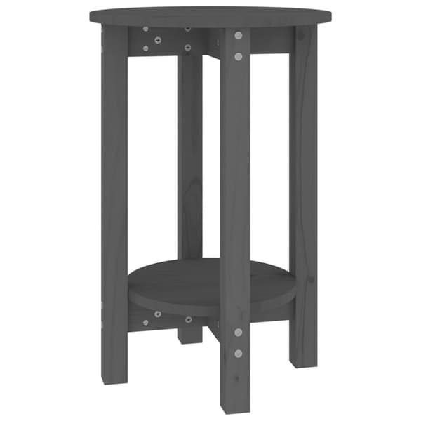 Sofaborde - Living sofabord Ø 55x60 cm massivt fyrretræ grå
