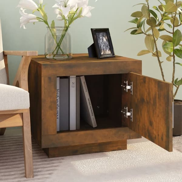 Soffbord - Living Soffbord rökfärgad ek 51x50x45 cm konstruerat trä