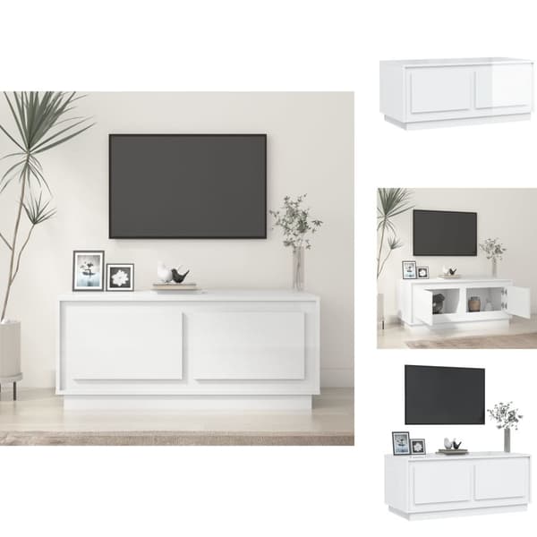 Sofaborde - Living sofabord 102x50x44 cm konstrueret træ hvid højglans