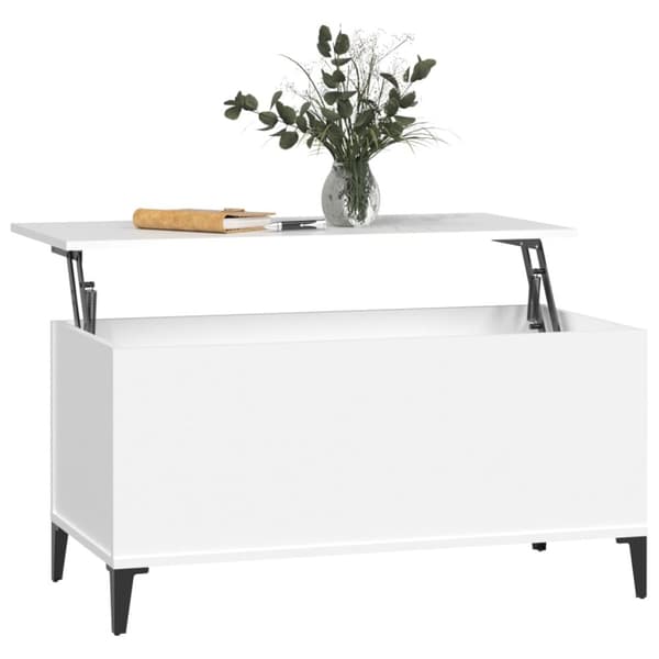 Sofaborde - Living sofabord 90x44,5x45 cm konstrueret træ hvid