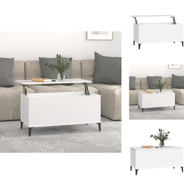Sofaborde - Living sofabord 90x44,5x45 cm konstrueret træ hvid