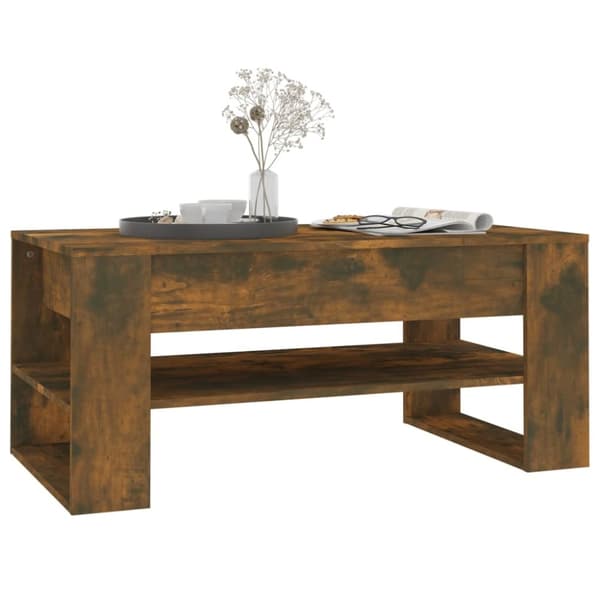 Sofaborde - Living sofabord 102x55x45 cm konstrueret træ røget egetræsfarve