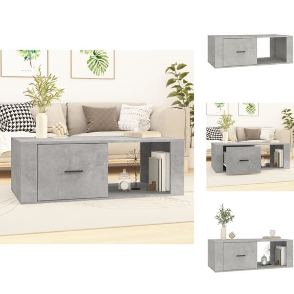 Sofaborde - Living sofabord 100x50,5x35 cm konstrueret træ betongrå