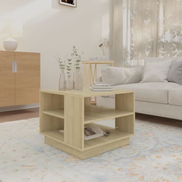 Sofaborde - Living sofabord 55x55x43 cm spånplade sonoma-eg