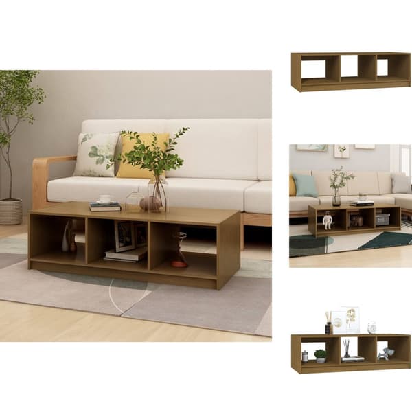 Soffbord - Living Soffbord honungbrun 110x50x34 cm massiv furu