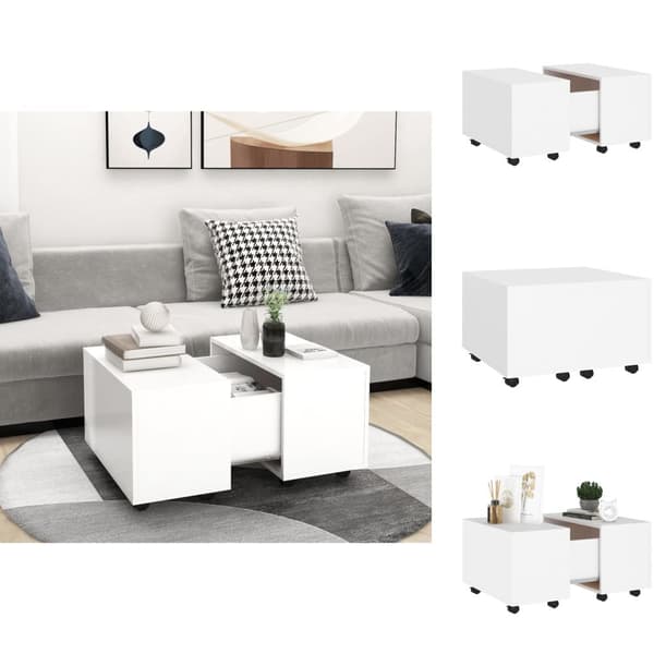 Soffbord - Living Soffbord vit 60x60x38 cm spånskiva