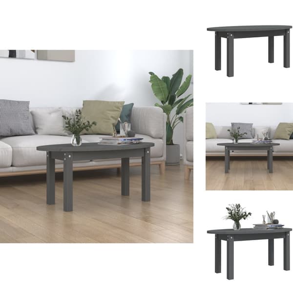 Kahvipöydät - Living Sohvapöytä harmaa 80x40x35 cm täysi mänty