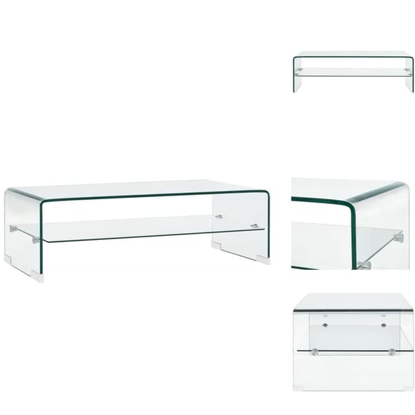 Sofaborde - Living sofabord 98 x 45 x 31 cm hærdet glas transparent