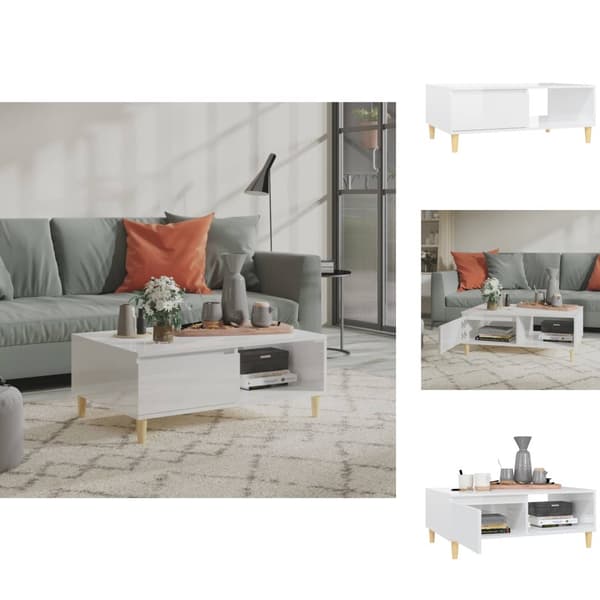 Soffbord - Living Soffbord vit högglans 90x60x35 cm spånskiva