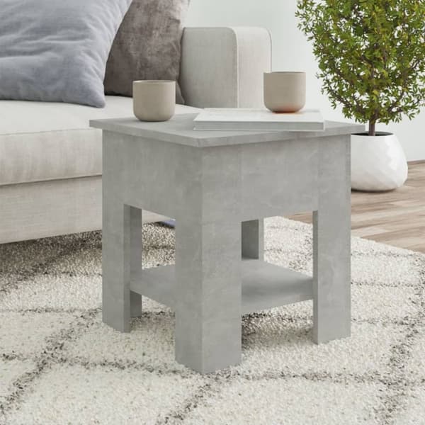 Sofaborde - Living sofabord 40x40x42 cm konstrueret træ betongrå