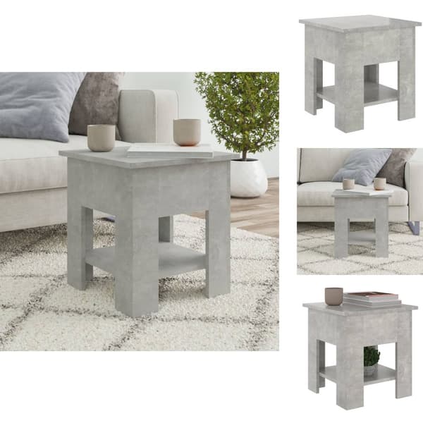 Sofaborde - Living sofabord 40x40x42 cm konstrueret træ betongrå