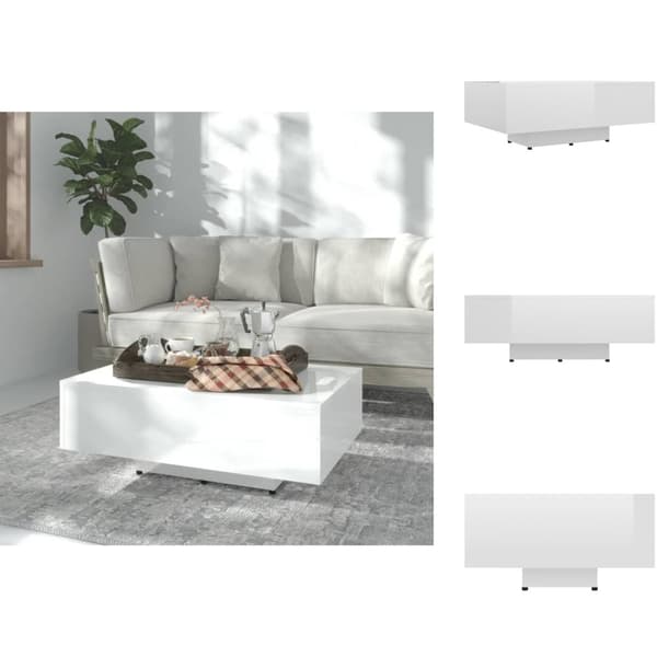 Soffbord - Living Soffbord vit högglans 85x55x31 cm konstruerat trä