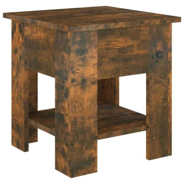 Sofaborde - Living sofabord 40x40x42 cm konstrueret træ røget egetræsfarve