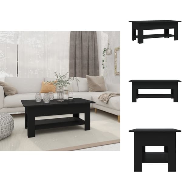 Kahvipöydät - Living Sohvapöytä musta 102x55x42 cm tekninen puu