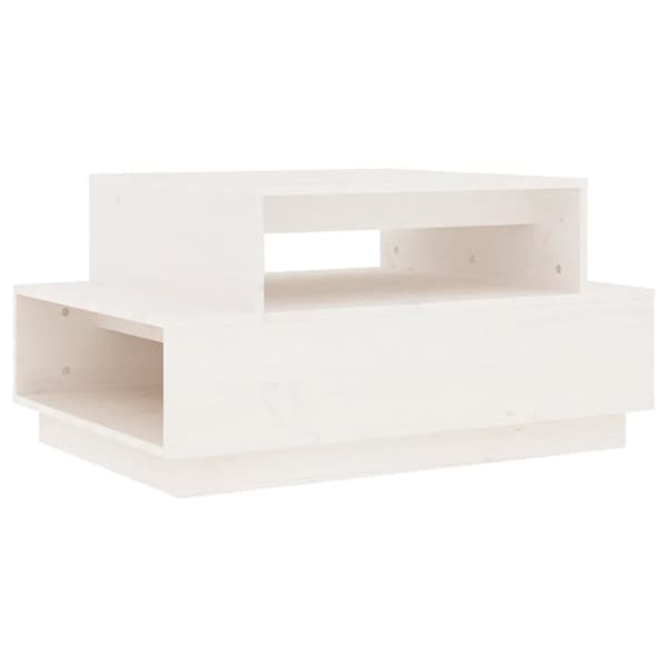 Sofaborde - Living sofabord 80x55x40,5 cm massivt fyrretræ hvid