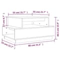 Miniatyrbillede 9 af 9: Sofaborde - Living sofabord 80x55x40,5 cm massivt fyrretræ hvid