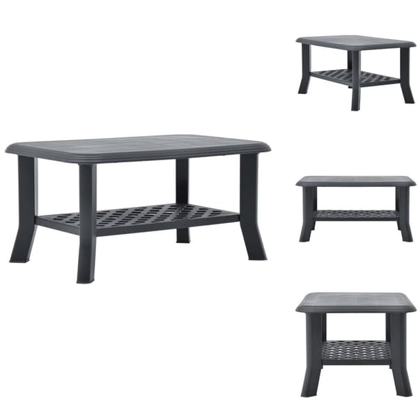 Sofaborde - Living sofabord 90x60x46 cm plastik antracitgrå