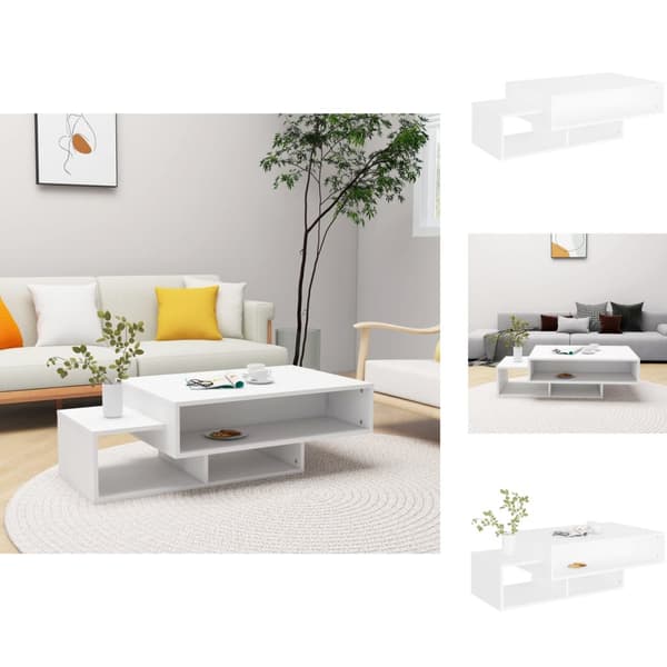 Sofaborde - Living sofabord 105x55x32 cm konstrueret træ hvid