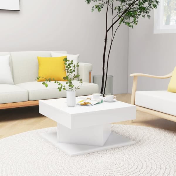 Sofaborde - Living sofabord 57x57x30 cm spånplade hvid