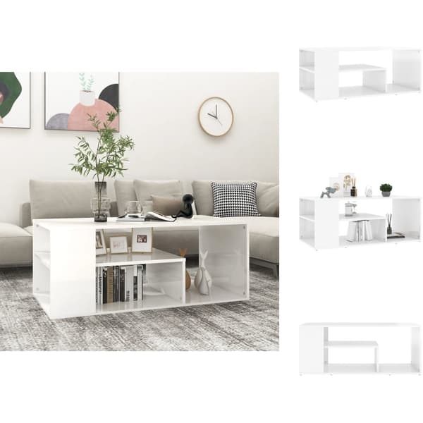 Sofaborde - Living sofabord 100x50x40 cm spånplade hvid højglans