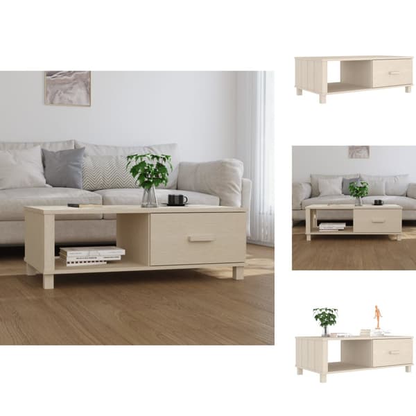Soffbord - Living Soffbord HAMAR honungsbrun 100x55x35 cm massiv furu