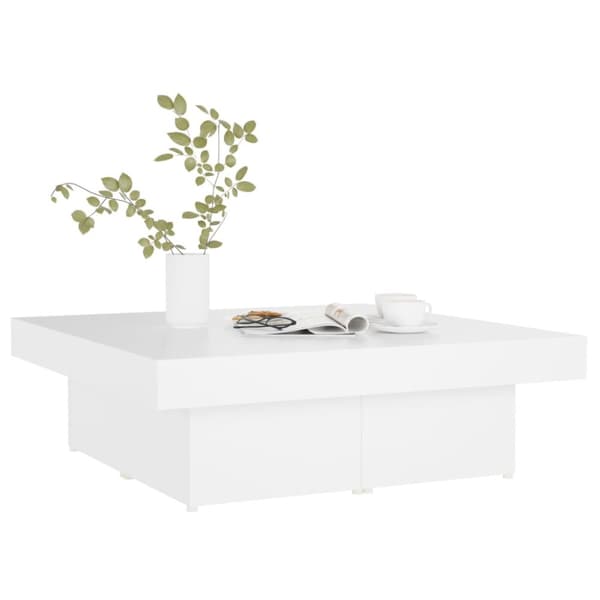 Soffbord - Living Soffbord vit 90x90x28 cm konstruerat trä