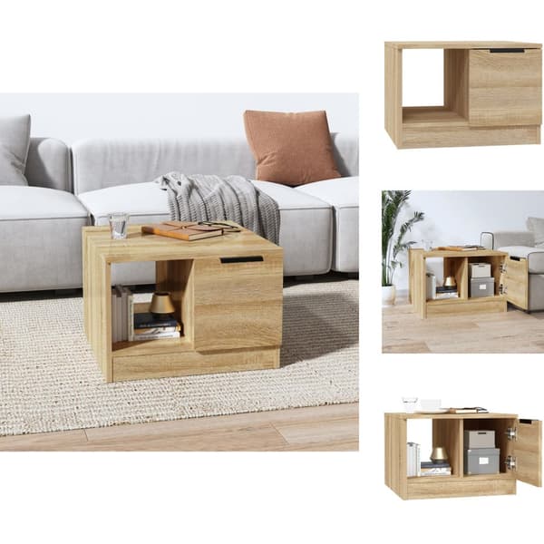 Soffbord - Living Soffbord sonoma-ek 50x50x36 cm konstruerat trä