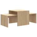 Miniatyrbillede 3 af 8: Sofaborde - Living sofabordssæt 100x48x40 cm konstrueret træ sonoma-eg