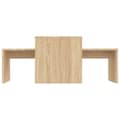 Miniatyrbillede 5 af 8: Sofaborde - Living sofabordssæt 100x48x40 cm konstrueret træ sonoma-eg
