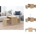 Miniatyrbillede 1 af 8: Sofaborde - Living sofabordssæt 100x48x40 cm konstrueret træ sonoma-eg