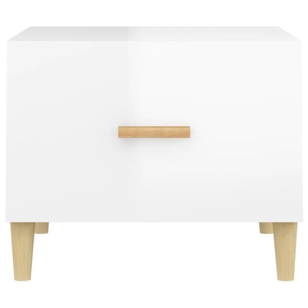 Sofaborde - Living sofaborde 2 stk. 50x50x40 cm konstrueret træ hvid højglans