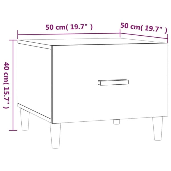 Sofaborde - Living sofaborde 2 stk. 50x50x40 cm konstrueret træ hvid højglans