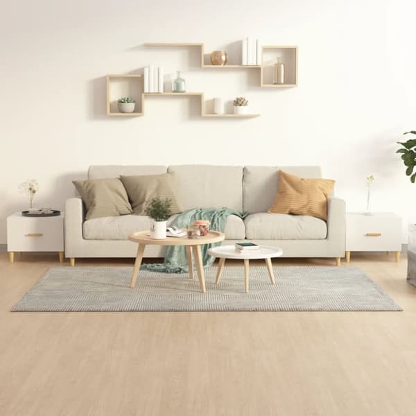 Sofaborde - Living sofaborde 2 stk. 50x50x40 cm konstrueret træ hvid højglans