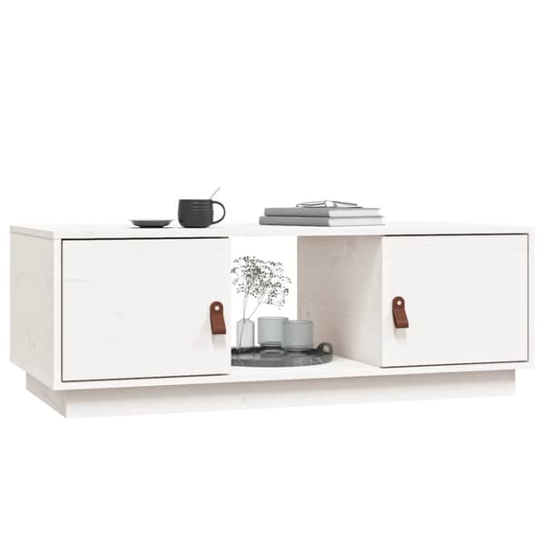 Sofaborde - Living sofabord 100x50x35 cm massivt fyrretræ hvid