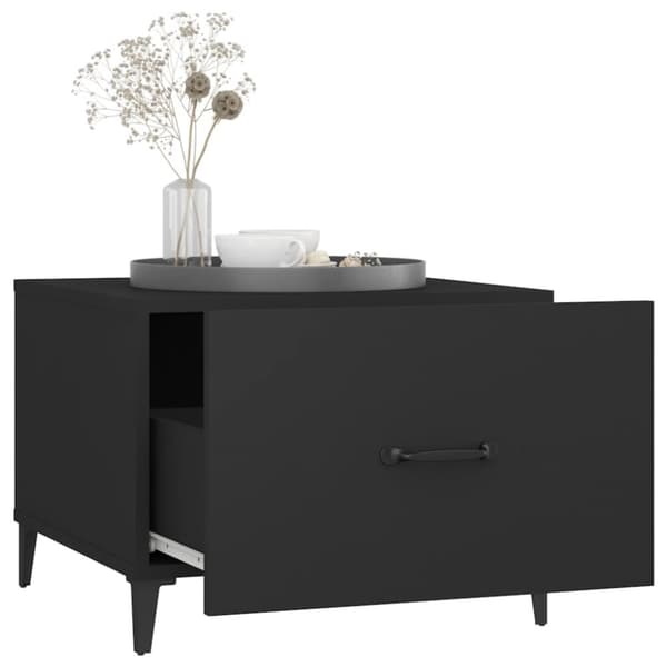 Sofaborde - Living sofabord med metalben 50x50x40 cm sort