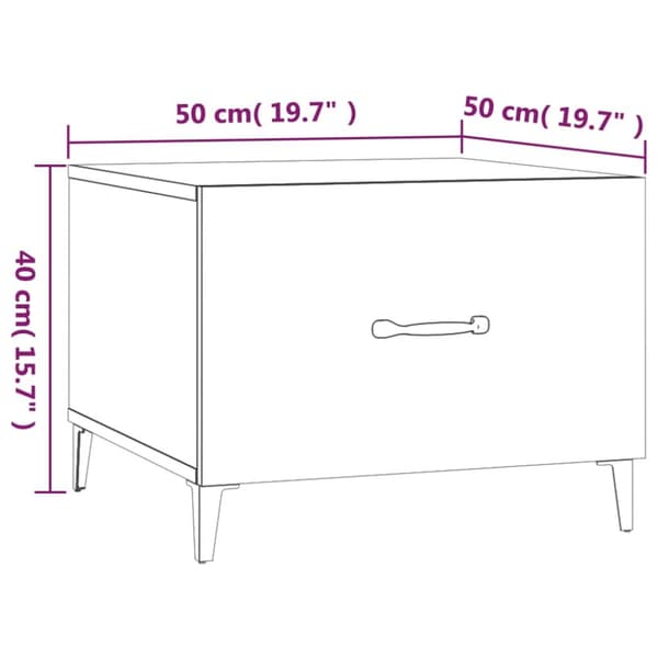 Sofaborde - Living sofabord med metalben 50x50x40 cm sort