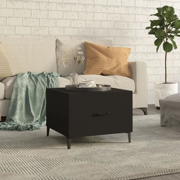 Sofaborde - Living sofabord med metalben 50x50x40 cm sort