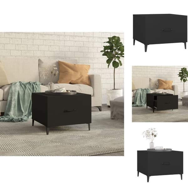 Sofaborde - Living sofabord med metalben 50x50x40 cm sort
