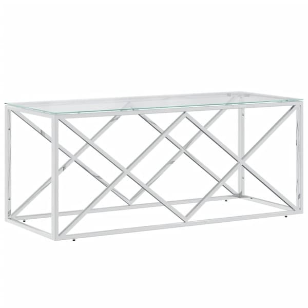 Sofaborde - Living sofabord 110x45x45 cm rustfrit stål og glas