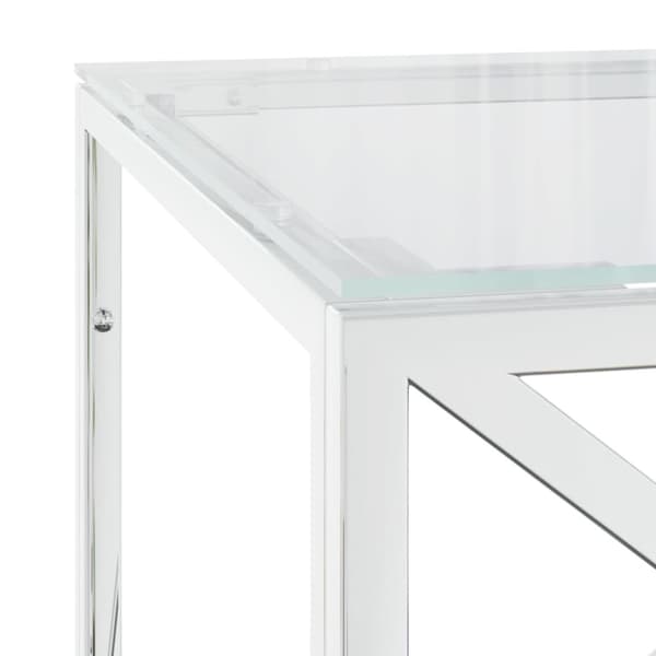 Sofaborde - Living sofabord 110x45x45 cm rustfrit stål og glas