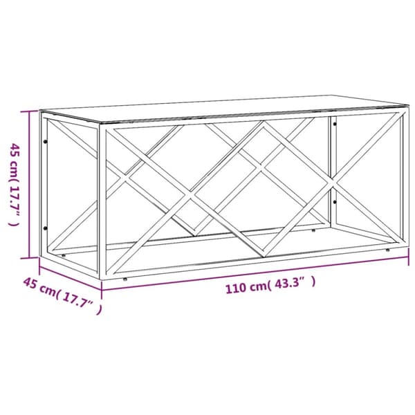 Sofaborde - Living sofabord 110x45x45 cm rustfrit stål og glas